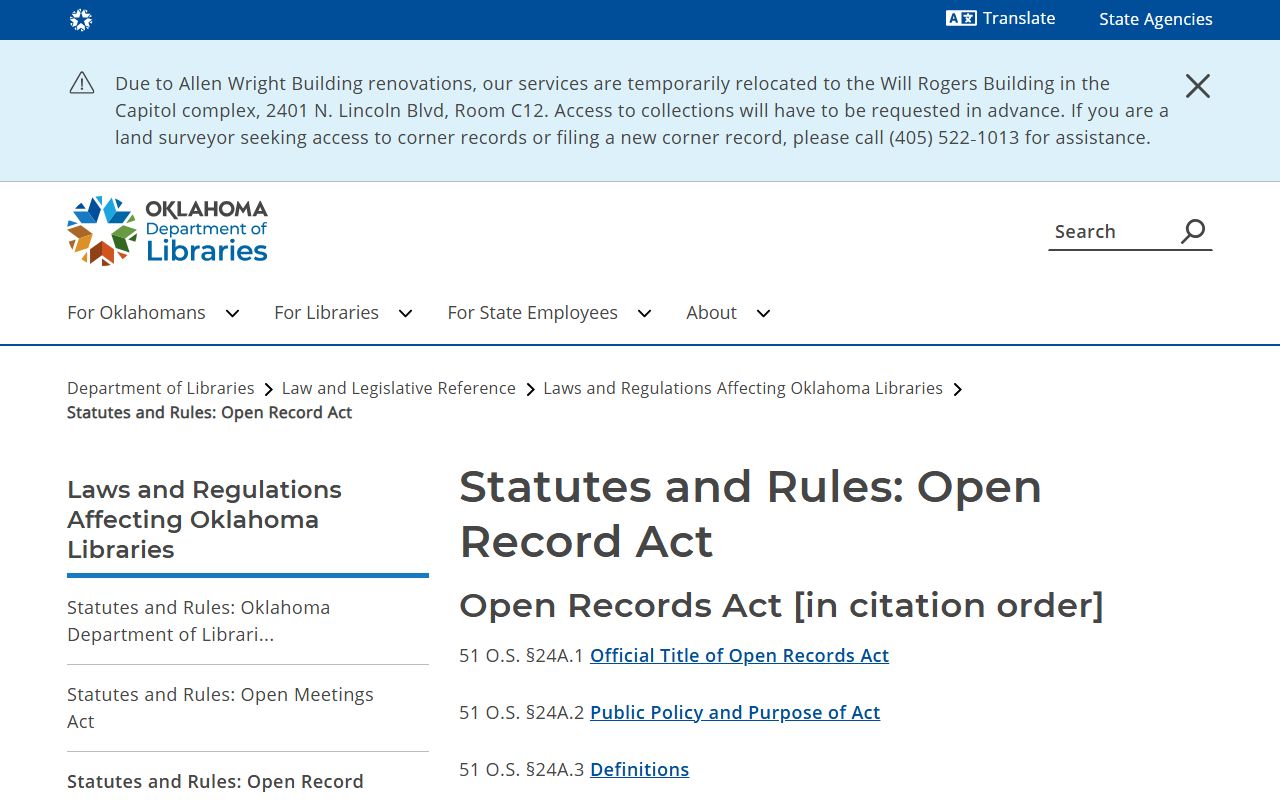 Beaver County court records public access under the Oklahoma Open Records Act