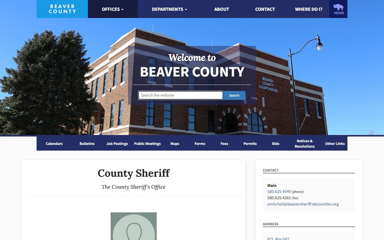Beaver County inmate records Sheriff official page