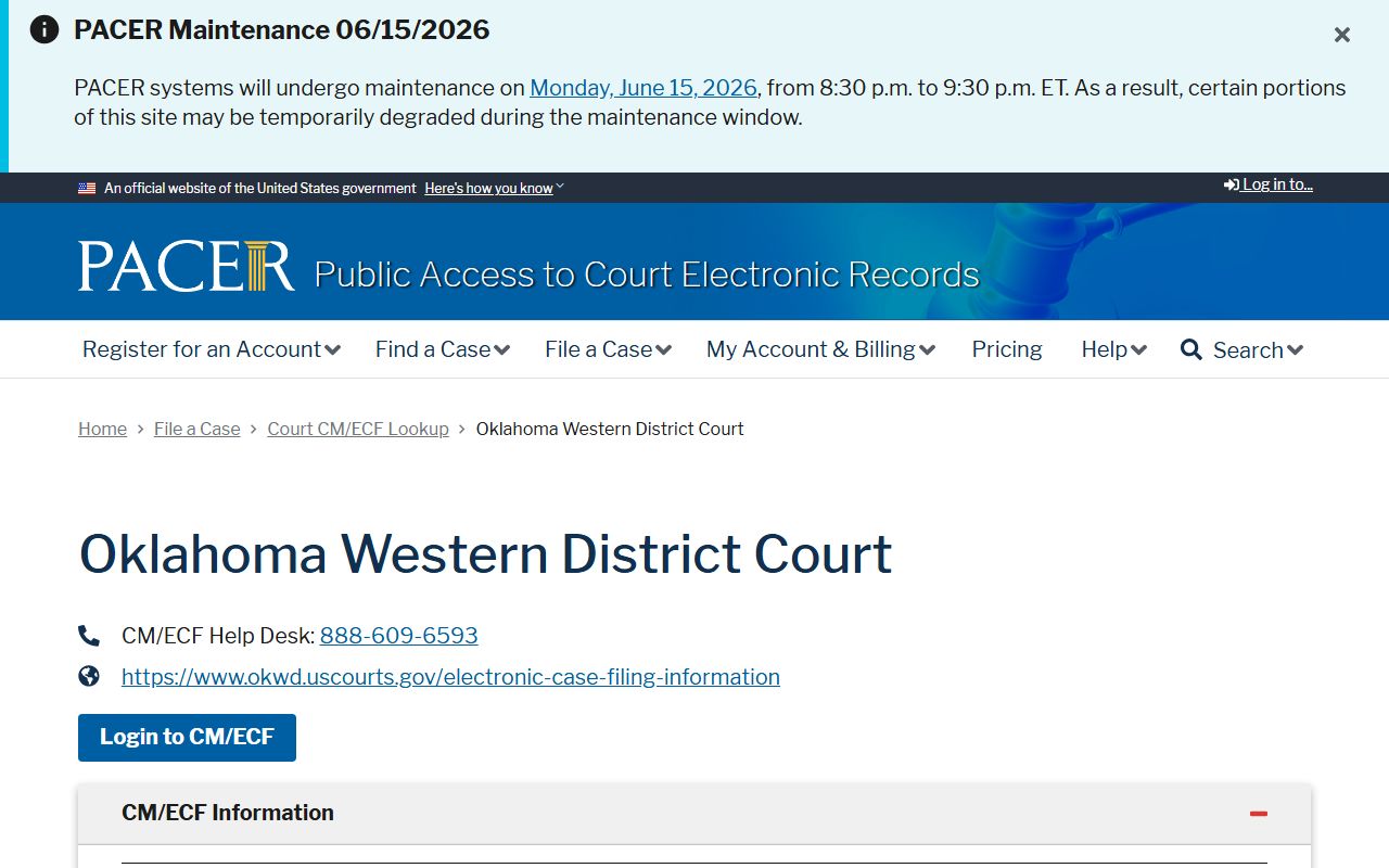 Beaver County probate records and the PACER lookup for the Western District of Oklahoma